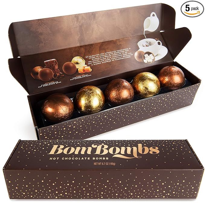 Bombombs Hot Chocolate Bombs, Classic Milk Chocolate Cocoa Bomb Gift Set, Includes Fudge Brownie ... | Amazon (US)