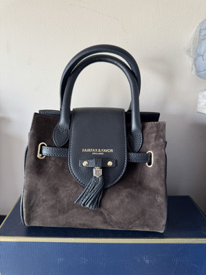 Fairfax and Favor Mini Windsor Bag Navy Chocolate Brown  | eBay | eBay UK