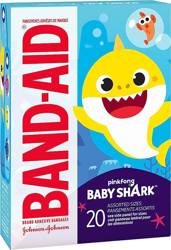 Band-Aid Brand Adhesive Bandages for Minor Cuts & Scrapes, Wound Care Featuring Pinkfong Baby Sha... | Amazon (US)