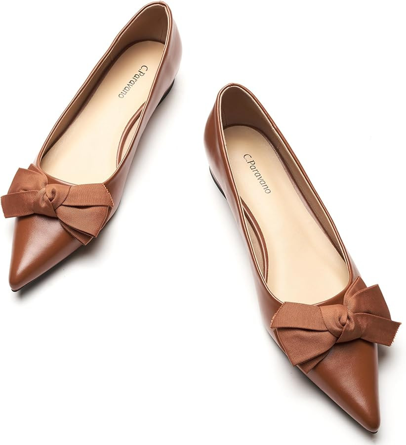 C.Paravano Women's Pointed Toe Ballet Flats | Amazon (US)