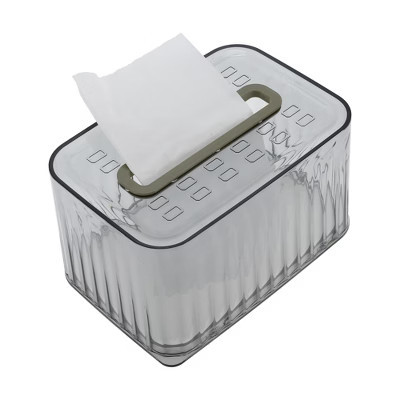 Unique Bargains Clear Style Tissue Box Cover Gray 1 Pc | Target