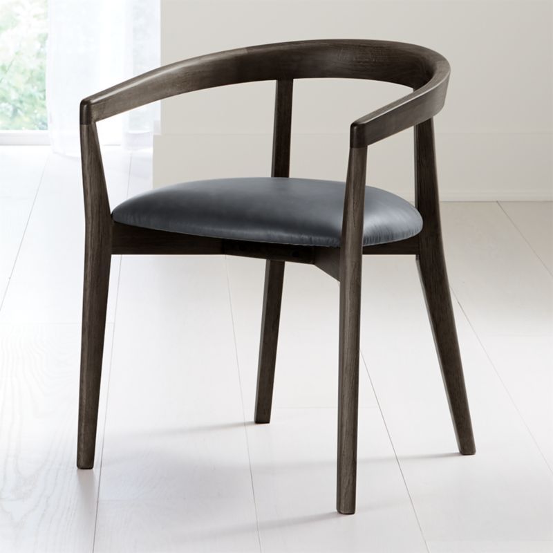 Cullen Dark Stain Oceana Round Back Dining Chair | Crate and Barrel | Crate & Barrel