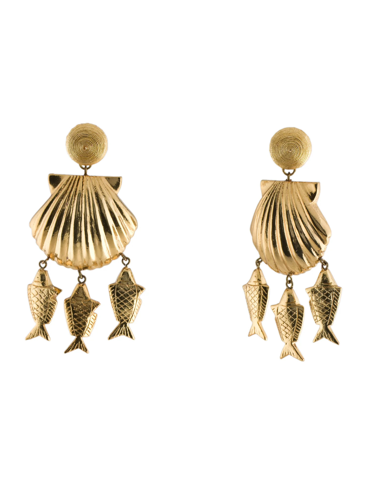 Delphine Shell & Fish Drop Earrings | The RealReal