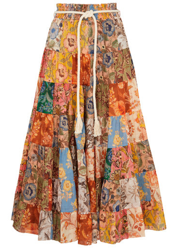 Junie patchwork cotton midi skirt | Harvey Nichols