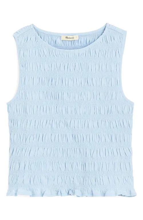 Madewell Smocked Tank Top in Light Pool at Nordstrom, Size Small | Nordstrom