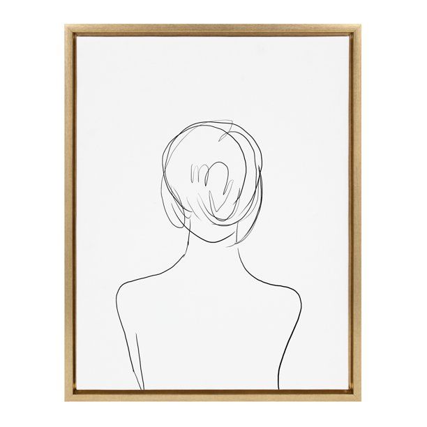 Kate and Laurel Sylvie Minimalist Woman Framed Canvas Wall Art By Teju Reval, 18x24 Gold - Walmar... | Walmart (US)