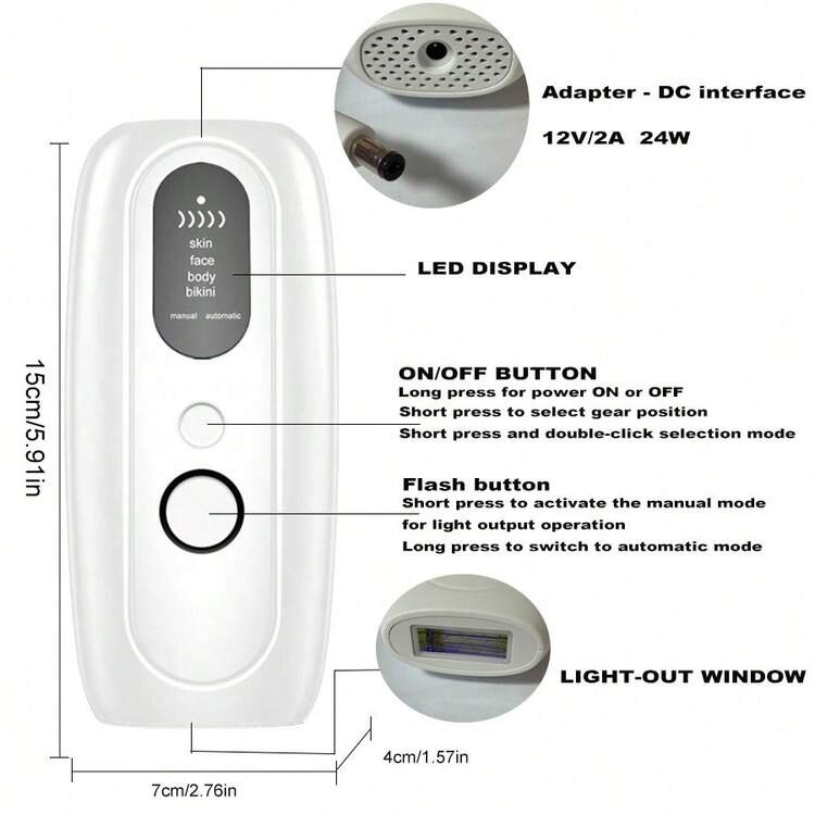 999,999 Flashes IPL Laser Hair Removal Device, Painless Hair Removal Machine For Women Home Use | SHEIN