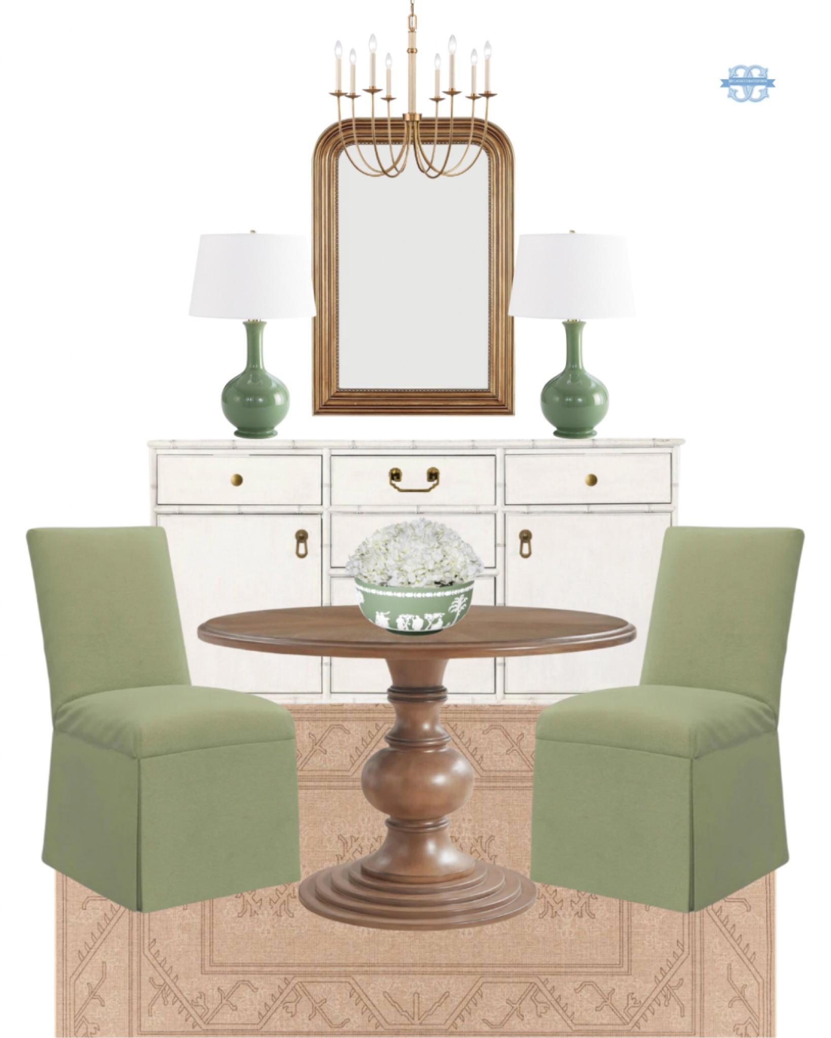 Classic Green Dining Room decor💚

Home Decor, Dining Table, Dining Chairs, Buffet, Grandmillennial, Traditional Home, Breakfast Table, Mirror

#LTKhome