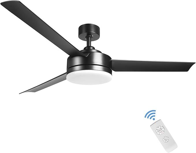 Ceiling Fan with Lights,Wisful 52 Inch Black Ceiling Fans Indoor with Remote Control,Quiet Revers... | Amazon (US)
