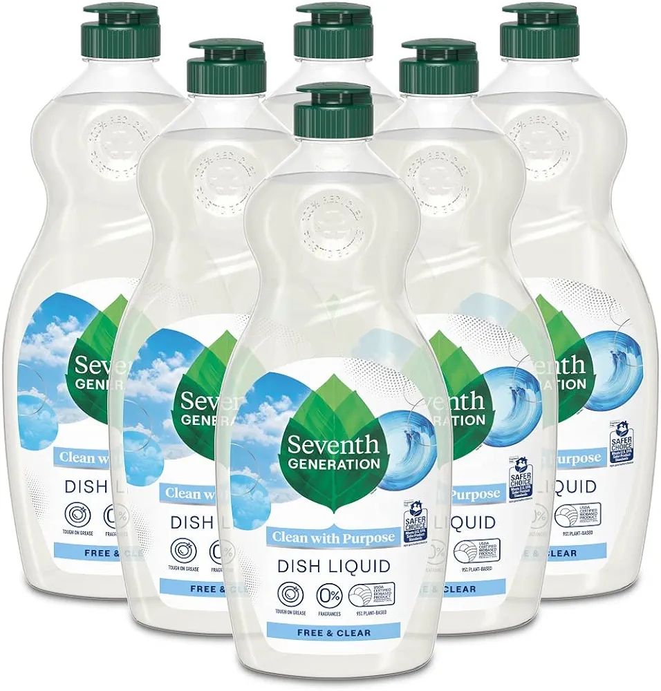 Seventh Generation Dish Liquid Soap, Free & Clear, 25 Oz, Pack of 6 | Amazon (US)