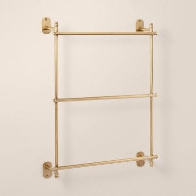 Wall-Mounted Metal Ladder Towel Rack Brass Finish - Hearth & Hand™ with Magnolia | Target