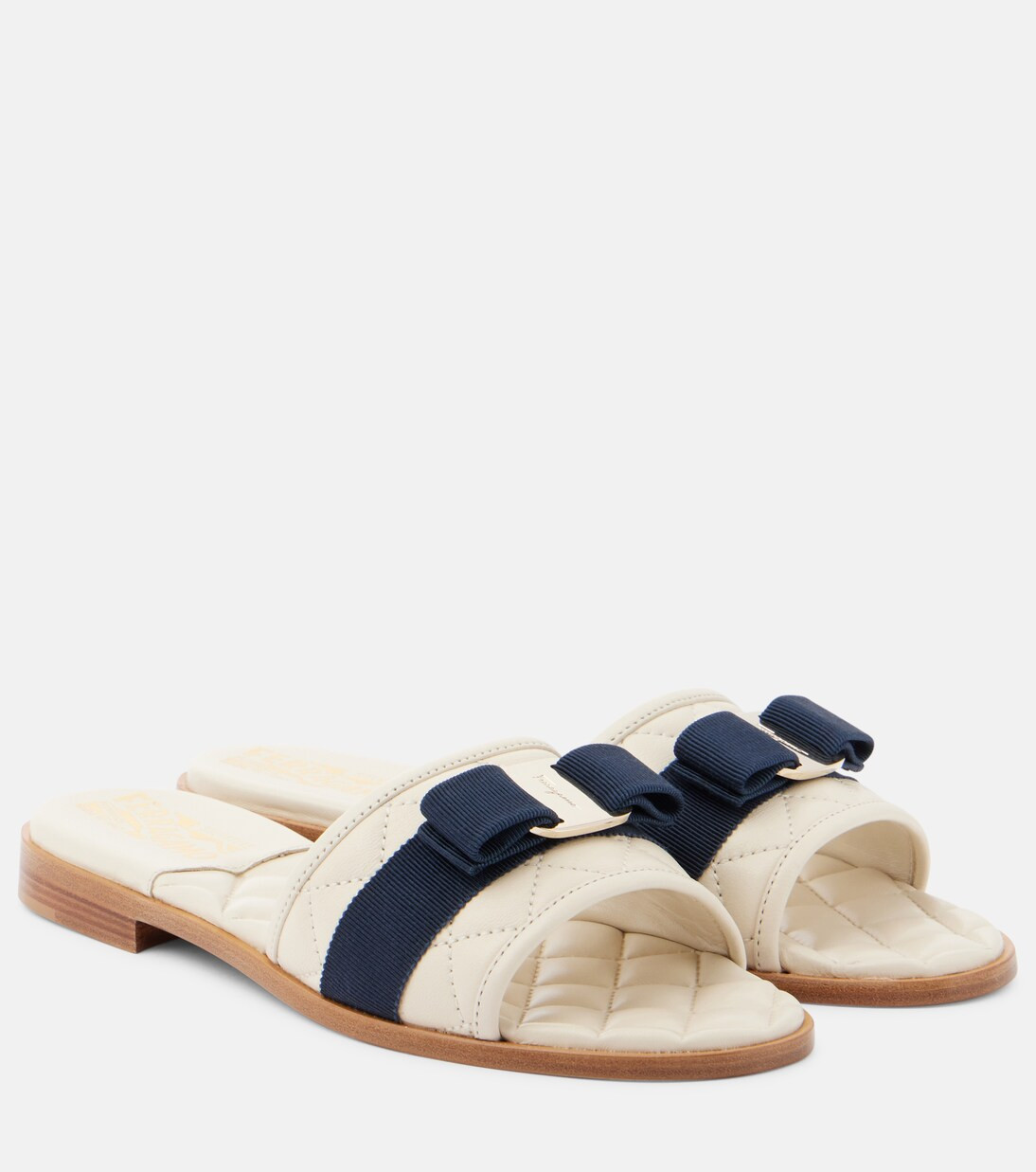Love bow-detail leather slides | Mytheresa (DACH)