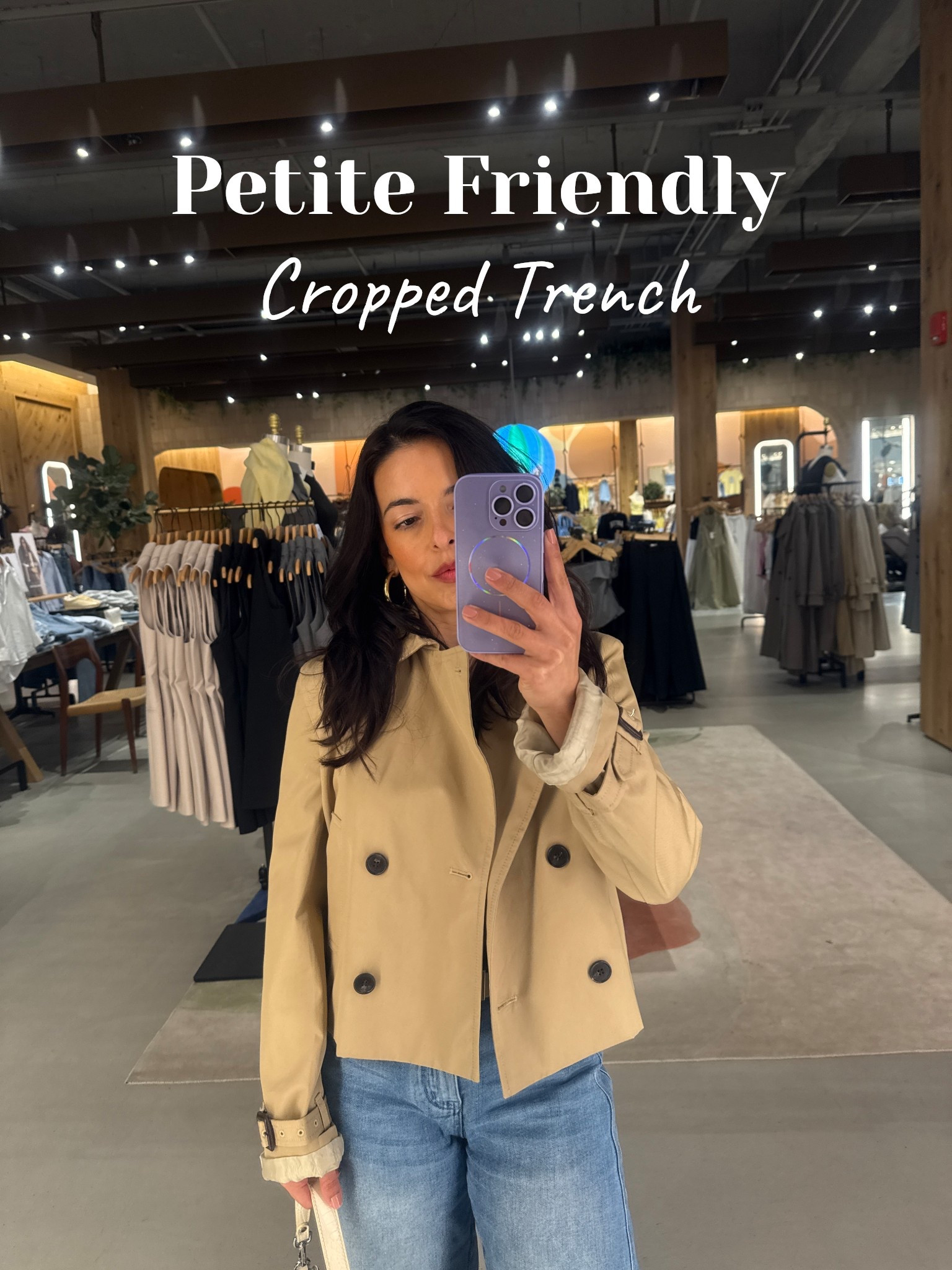 Found this petite friendly crop trench at Aritizia! I love a crop for us petites because it doesn’t overwhelm the body! Wearing size XS 

#LTKPetite #LTKSeasonal