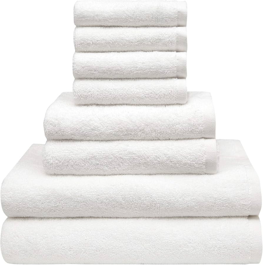 Pleasant Home 8 Pack Bath Towels Set | 100% Cotton | Luxury Bath Towels | Bathroom Towels | 500 G... | Amazon (US)