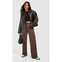 Womens Straight Leg Jeans - Brown - S, Brown | Boohoo.com (UK & IE)