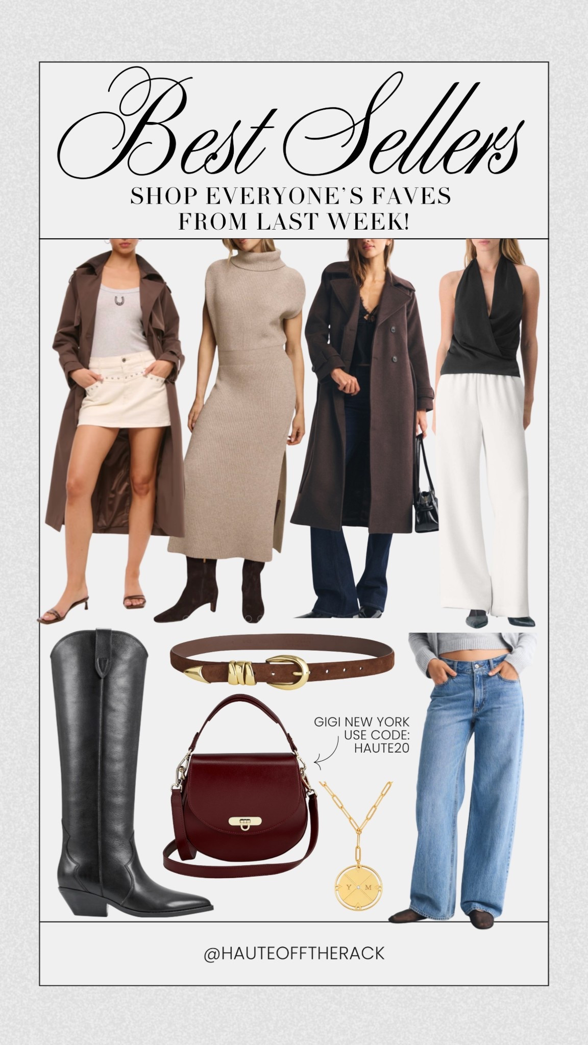 Best sellers from last week!
Don’t forget to use code HAUTE20 on gigi New York!

#abercrombie #trenchcoat #boots #aritzia #denim #jeans #giginewyork

#LTKSaleAlert #LTKSeasonal