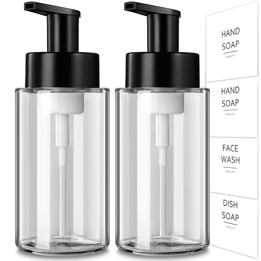 Foaming Soap Dispenser, 10 oz/300ml Foaming Hand Soap Dispenser, 2 Pack Glass Foaming Soap Dispen... | Amazon (US)