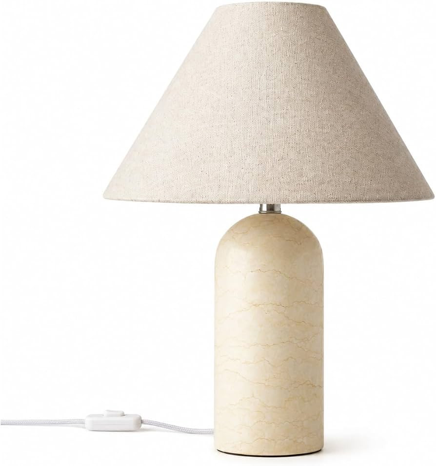 Marble Table Lamp Marble Bedside Light 3 Color Light Nightstand Lamp | Amazon (US)