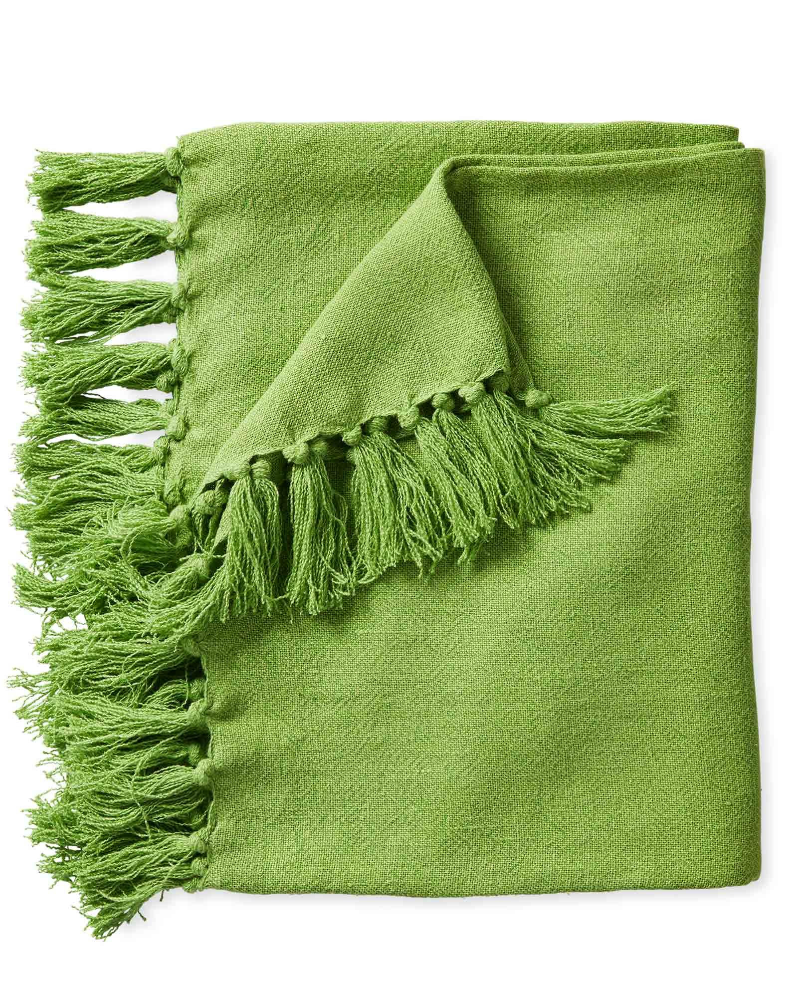 Mendocino Linen Throw in Grass | Serena and Lily