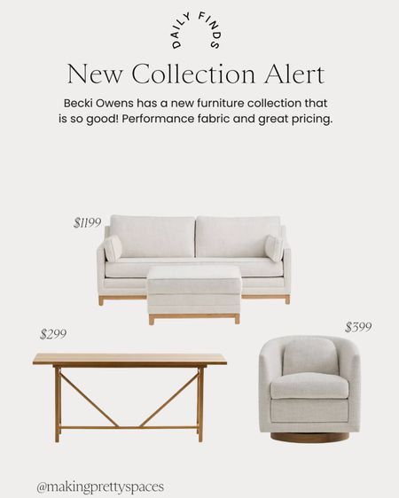New Becky Owens collection: affordable prices and performance fabric! Swivel chair, sofas, console table 

#LTKhome #LTKFind #LTKstyletip