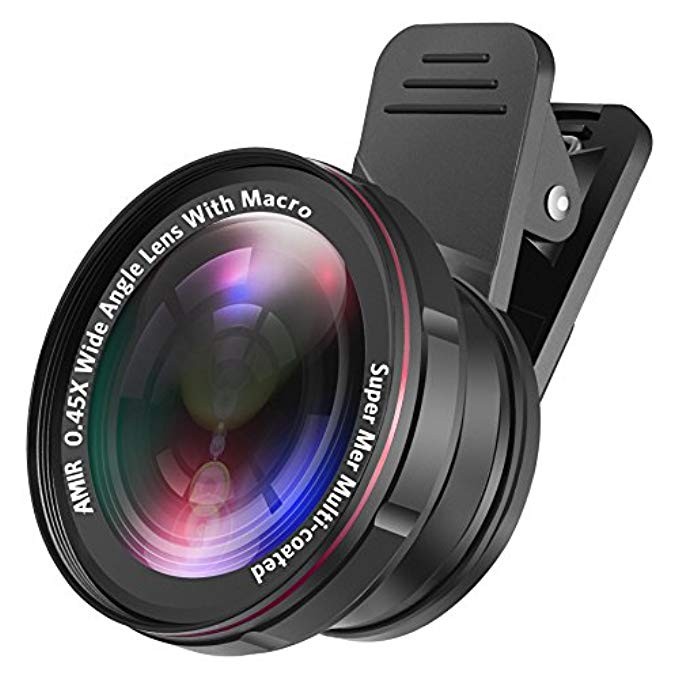 [Upgraded] AMIR For iPhone Lens Kit, 0.45X Wide Angle Lens + 15X Macro Lens for iPhone, 2 IN 1 Clip- | Amazon (US)