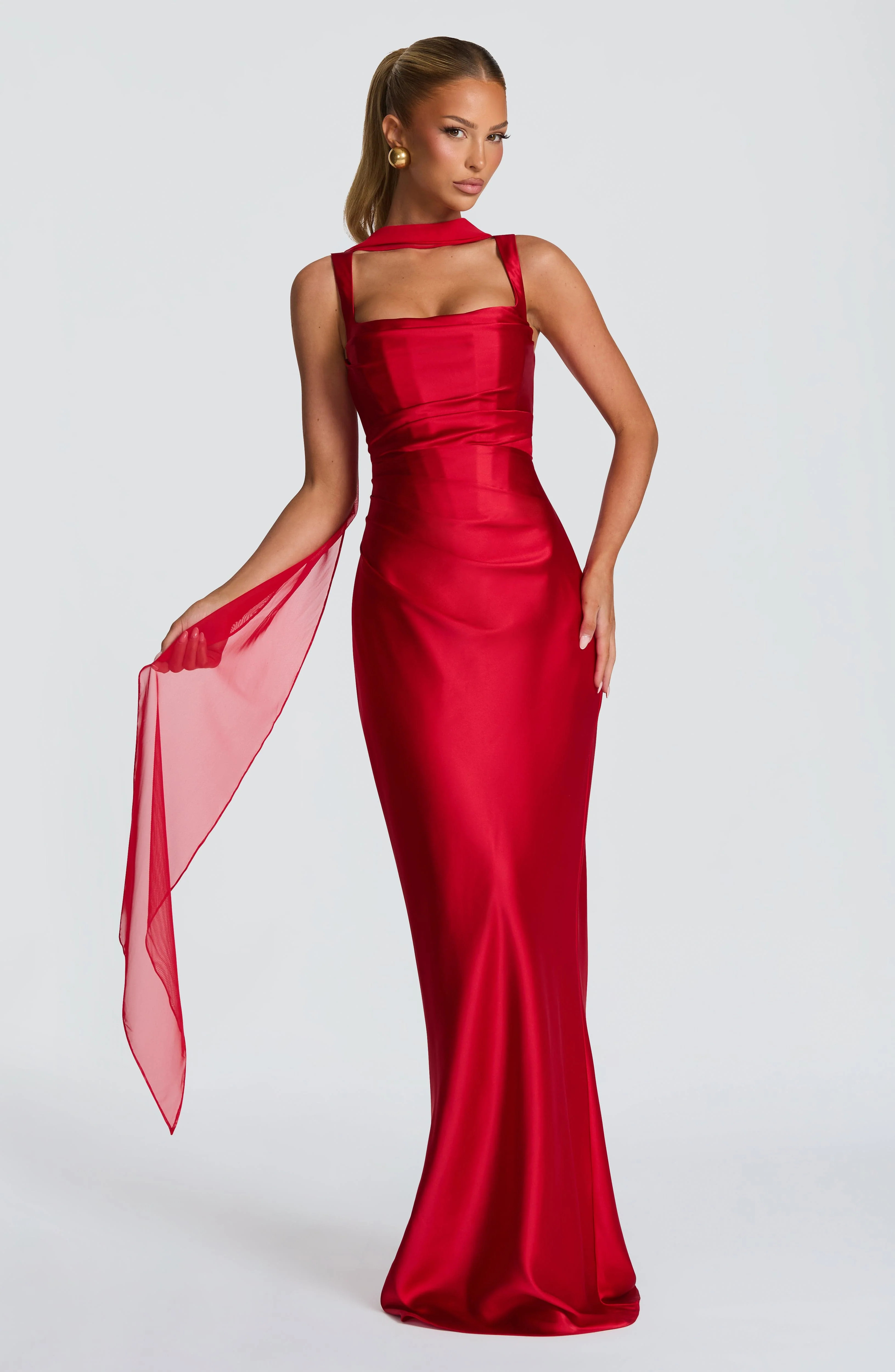 Calanthe Maxi Dress - Red | Babyboo (global)