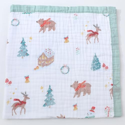 Jay & Ava Muslin Christmas Baby Blanket 42” x 42”, Soft Toddler Cotton Baby Blankets for Boy,... | Amazon (US)