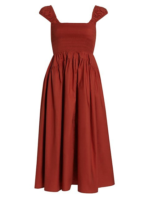 Smocked Midi-Dress | Saks Fifth Avenue