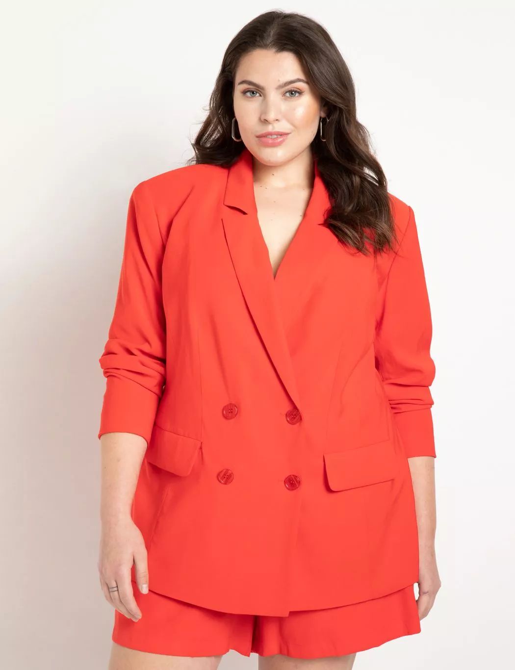 Long Double Breasted Blazer | Women's Plus Size Coats + Jackets | ELOQUII | Eloquii