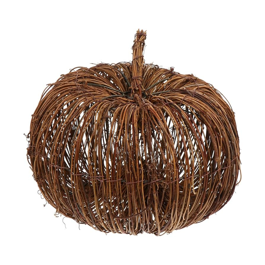 Sewroro Artificial Pumpkins Wicker Rattan Pumpkins Woven Pumpkin 1Pc Thanksgiving Halloween Fall ... | Amazon (US)