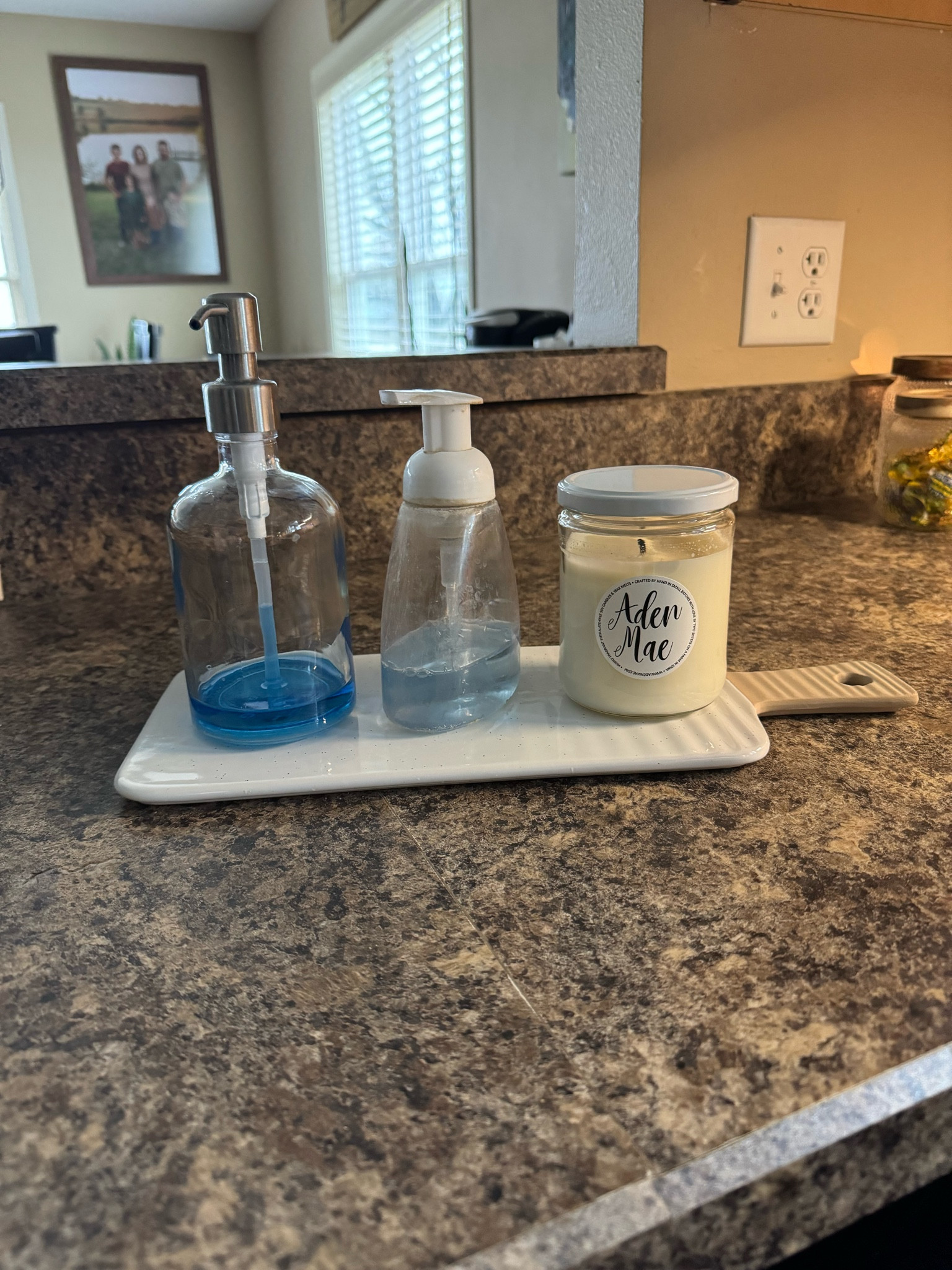 Loving this ceramic board that’s supposed to be for charcuterie board, but instead using it for my soaps and candle. I’m going to swap out my hand dispenser for a glass one soon. Check it out. 

#LTKfindsunder50 #LTKhome #LTKfindsunder100