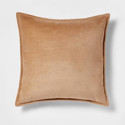 Oversized Cotton Velvet Square Throw Pillow Beige - Threshold™ | Target