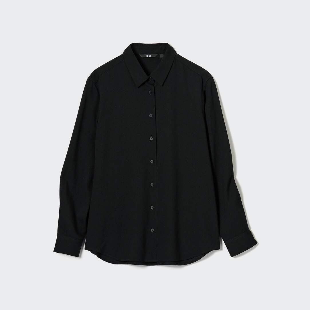Rayon Long Sleeved Blouse | UNIQLO (UK)