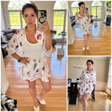 The print on this two piece set is just wow! Had me styling it three different ways before I was ready to take it off and try anything else on! 
Also found it in plus size! 

#LTKFindsUnder50 #LTKSeasonal #LTKMidsize