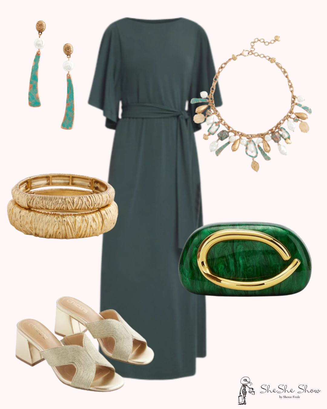  Belted flutter sleeve maxi dress
Gold sandals and accessories. Perfect for a luncheon or day time wedding or other special event. Change out the belt, shoes and accessories for N entirely different look! 

 

#LTKOver40 #LTKWedding #LTKStyleTip