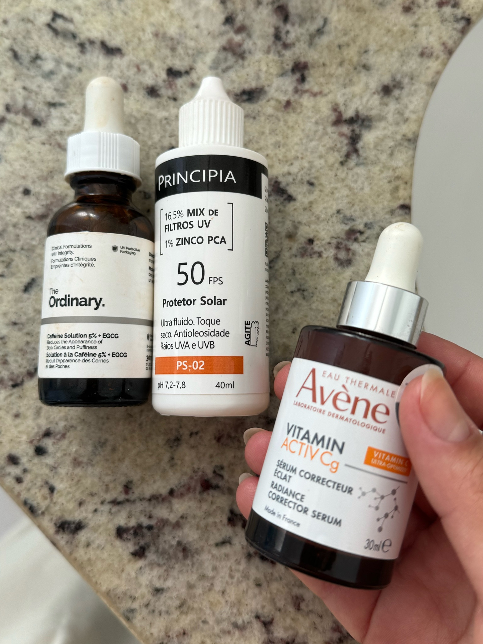 Skincare de hoje 
Solução the ordinary - área dos olhos 
Vitamina C Avene - rosto
Protetor solar principia - rosto 

#LTKbeauty #LTKbrasil