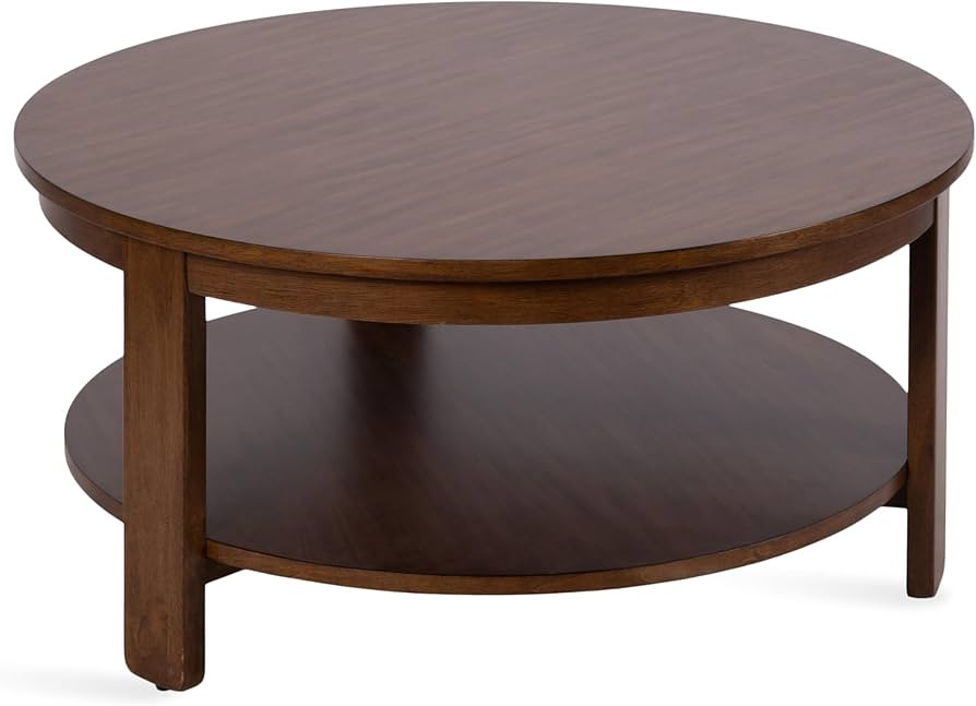 Kate and Laurel Foxford Transitional Tiered Round Coffee Table for Living Room Decor, 34x34x17, W... | Amazon (US)