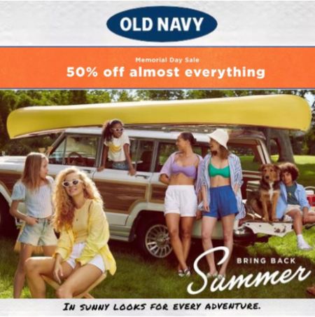 Old navy Memorial Day Sale! 50% off everything! Great time to stock up with your summer favorites! Our Disney favs are on SALE too!

#LTKStyleTip #LTKSaleAlert #LTKFamily