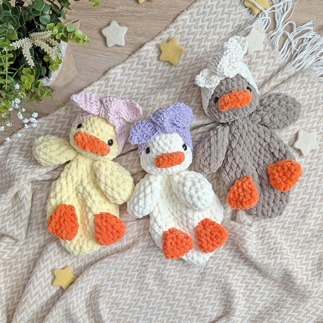 Baby Duck Snuggler Toy - Cute Crochet Duckling Lovey - Baby Animal Plush - Nursery Decor - Gift f... | Etsy (US)
