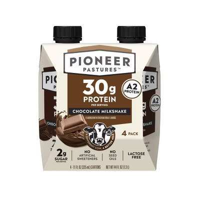 Pioneer Pastures High Protein Nutritional Milkshake - Chocolate - 44 fl oz/4pk | Target