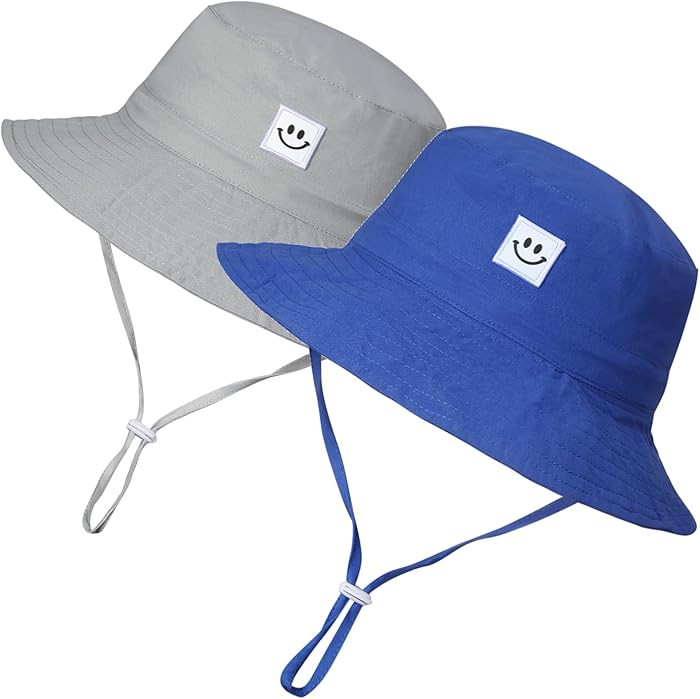 Baby Sun Hat Smile Face UPF 50+ Toddler Bucket Hat for Boys Girls 0-7 Years | Amazon (US)