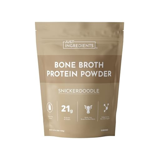 Bone Broth Protein Powder – Snickerdoodle | 15 Servings | 21g Grass-Fed Protein per Serving | Dairy-Free | Collagen for Gut, Skin & Joint Support | Made with Real Food Ingredients | Amazon (US)