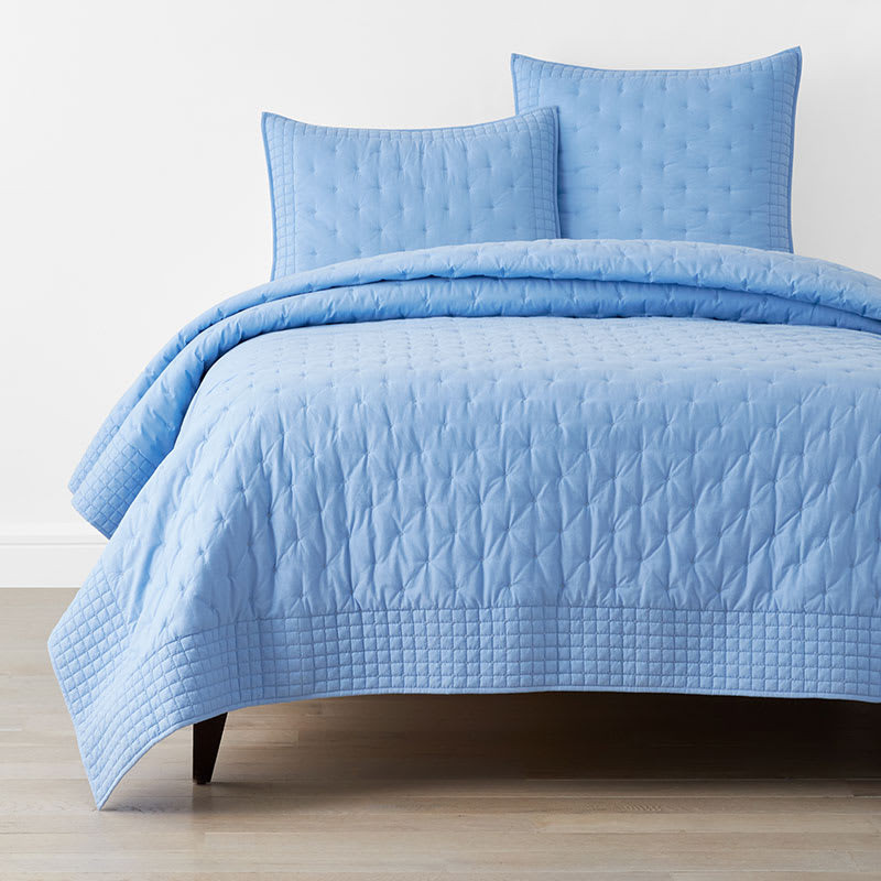 Pintuck Quilt - Blue, King | The Company Store