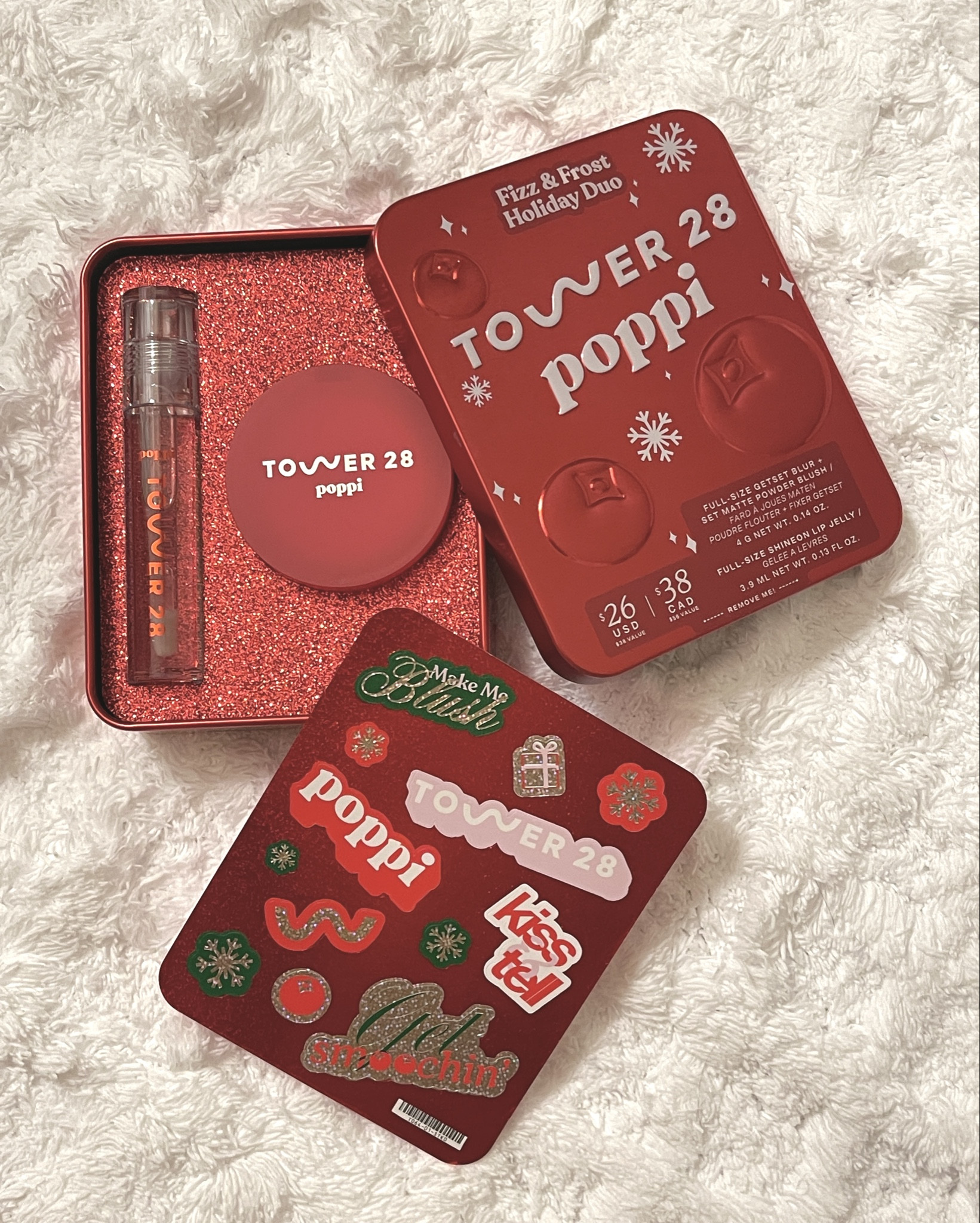 On sale now for only $20 at Sephora! Check out this adorable “Fizz & Frost” Holiday Duo by Tower 28 x poppi! ❤️‍🔥✨🪩 Even if the holidays have passed, wear this lip oil any day, a sheer light pink inspired by poppi’s “Cranberry Fizz” soda, and a warm, bright red powder blush, perfect for a night out! The cute sticker sheet in this collab is just a bonus! 😉
•
•
•
#beauty #makeup #blush #powderblush #lipoil #cleanbeauty #tower28 #poppi #holidaymakeup #nightout #cranberryfizz #tower28xpoppi #sephora

#LTKSaleAlert #LTKBeauty #LTKSeasonal