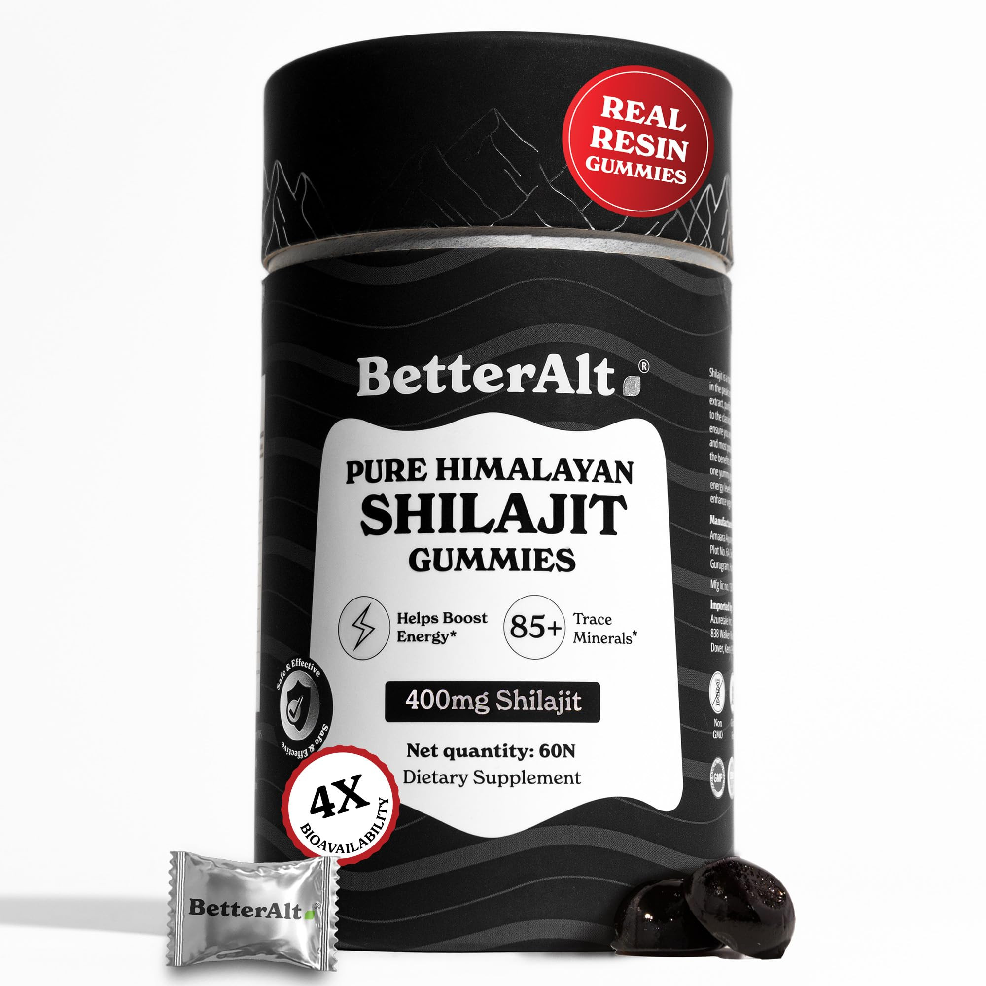 Better Alt Pure Himalayan Shilajit Gummies with 100% Shilajit |High Potency Gold Grade| 60 Gummie... | Amazon (US)