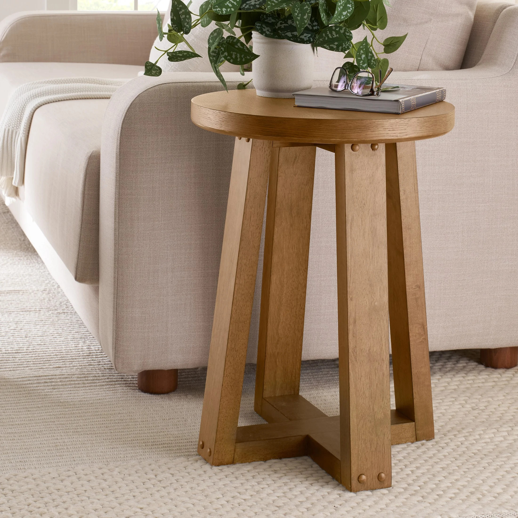 Better Homes & Gardens Ezra End Table, Light Honey Finish | Walmart (US)
