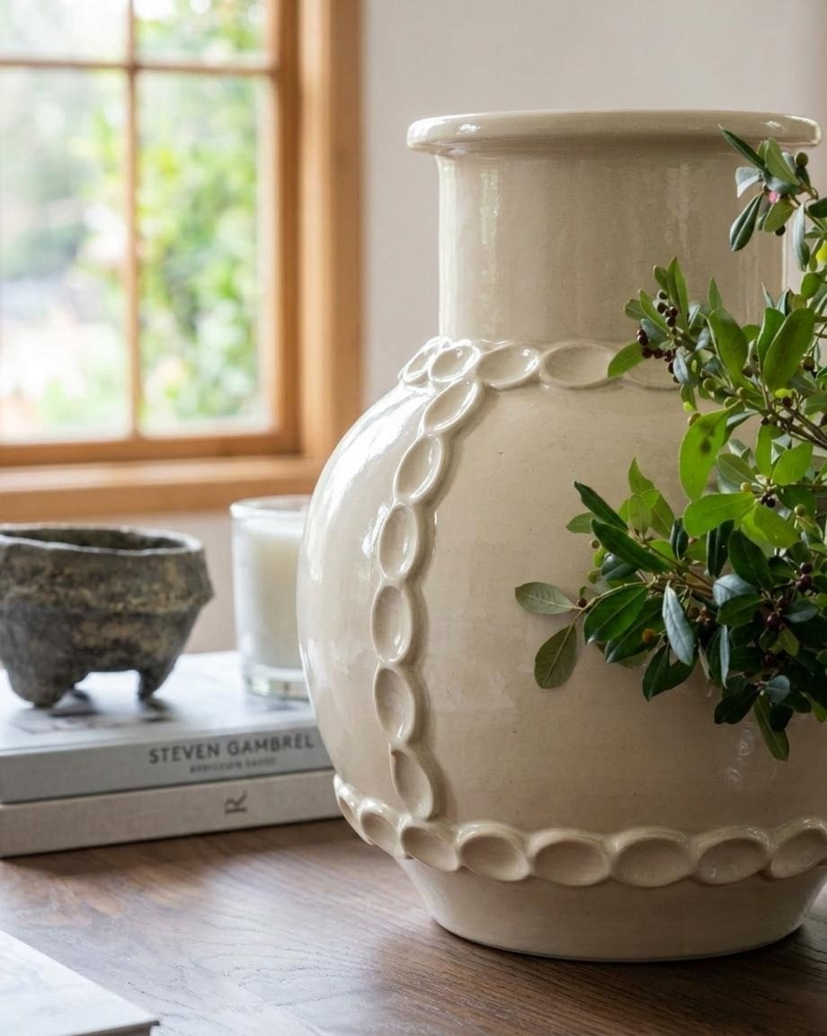 This glazed ceramic vase from the new Threshold x This Oak House collection brings timeless texture with its delicate raised detail. It is an easy statement piece for neutral styling.#targetstyle #homedecor #neutralhome #targetfinds

#LTKSeasonal #LTKHome