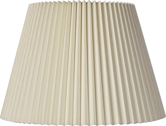 Ivory Linen Knife Pleat Medium Lamp Shade 9" Top x 14.5" Bottom x 10" High (Spider) Replacement w... | Amazon (US)