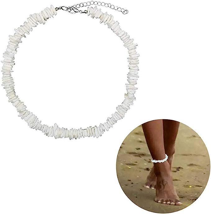 Puka Shell Ankle Bracelet for Women - Shell Anklet Bracelet Native Puka Surfer Hawaiian Beach She... | Amazon (US)