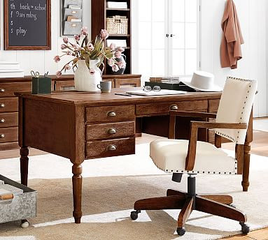 Printer's 64" Keyhole Desk with Drawers | Pottery Barn (US)